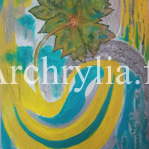 Équilibre Peinture acrylique sur bois représentant des formes abstraites avec des couleurs vives et textures variées